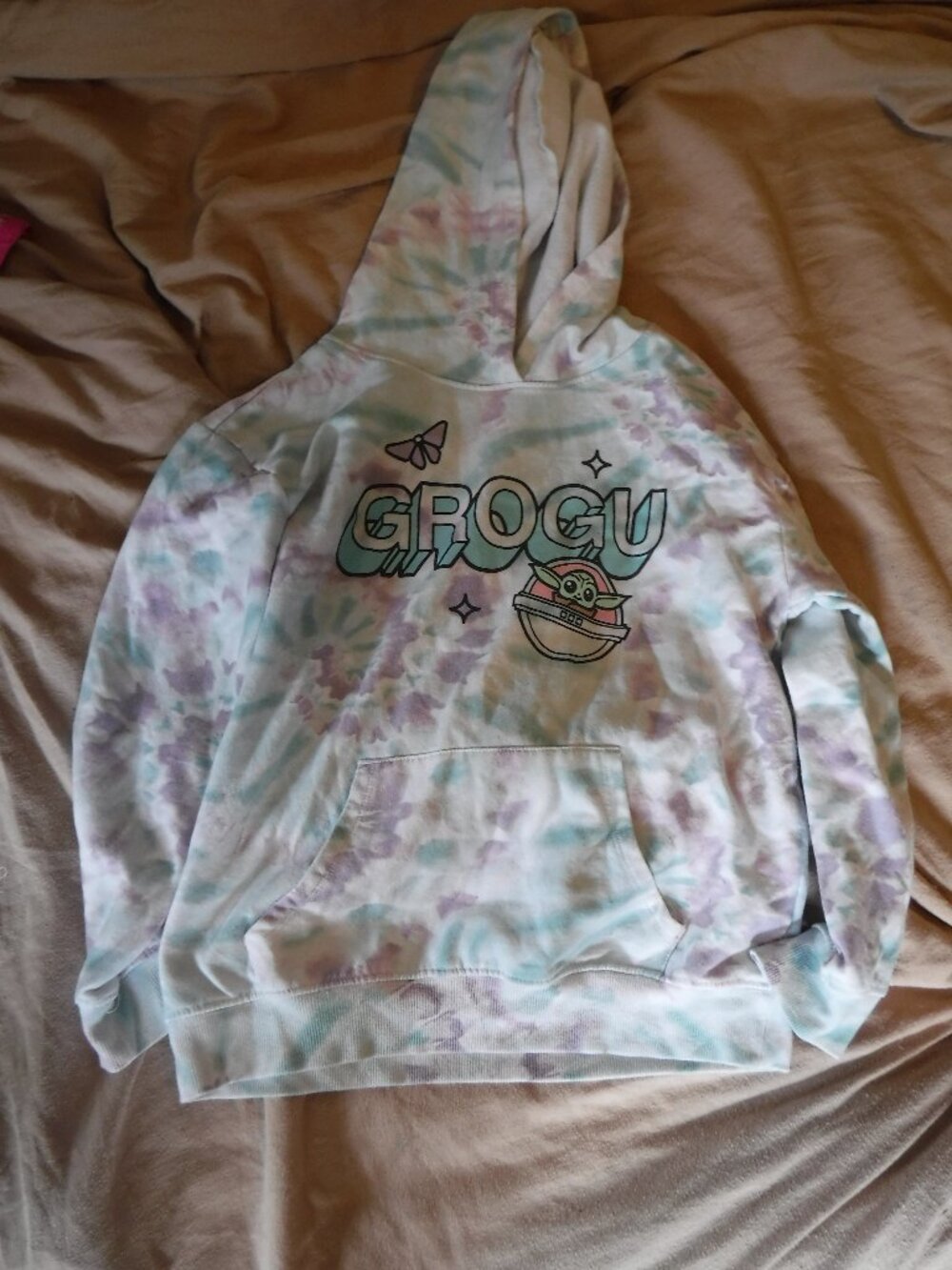 Grogu Star Wars Girls Size XL Tie Dye Sweatshirt Hoodie